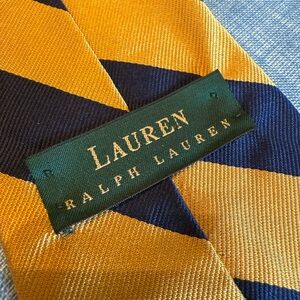 Lauren Ralph Lauren Gold and Navy Diagonal Tie